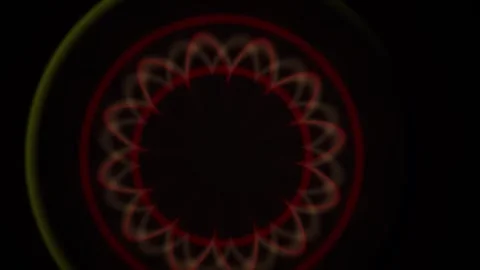 Abstract Pulsing Geometric Flower Pattern Animation in Neon Red and White. Stock Footage 341803255