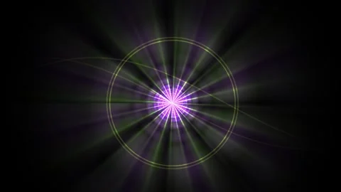Abstract Pulsing Purple Light Rays and Geometric Circular Motion Background. Stock Footage 341803384