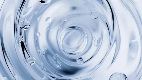 Abstract Pure Water Waves and Liquid Bubbles for Intensive Hydration Concept. Stock Footage 335508104