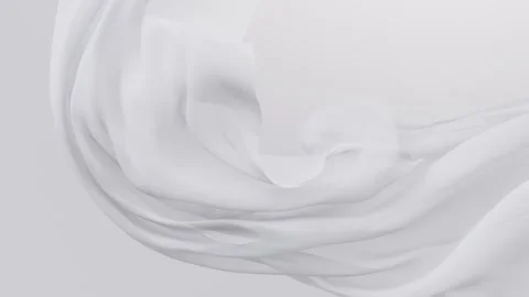 Abstract pure white delicate sheer fabric flowing and swirling gracefully a.. Stock Footage 327517262