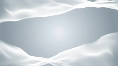 Abstract pure white gray digital particle waves. 3D, 4K, seamless loop. Stock Footage 281843274