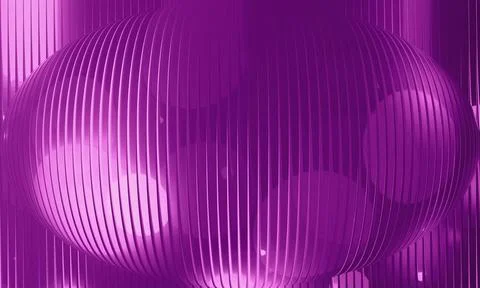Abstract Purple 3D Spherical Structure with Ribbed Texture and Glowing Soft.. 스톡 일러스트