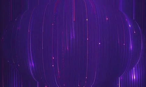 Abstract Purple 3D Spherical Structure with Glowing Violet Lines and Vertic.. 스톡 일러스트