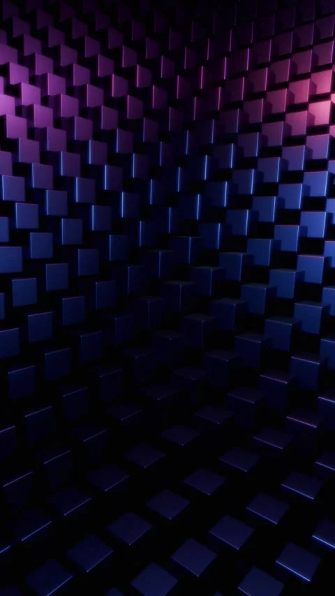 Abstract Purple and Blue Cube Pattern:  A Digital Artwork Featuring a Gradi.. Stock Footage 306363406