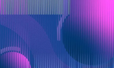 Abstract purple and blue gradient background with complex 3D vertical lines.. Stock Illustration