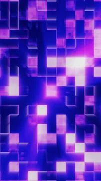 Abstract purple and blue pixelated light blocks forming a glowing digital mat 스톡 일러스트