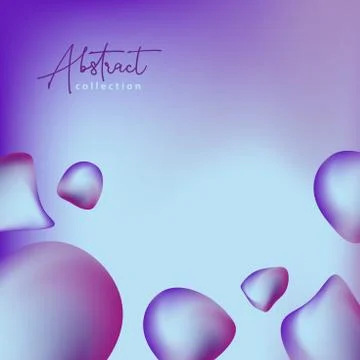 Abstract purple and blue vector trendy background with fluid gradient 3d shap Stock Illustration