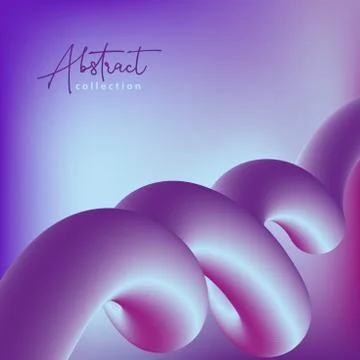 Abstract purple and blue vector trendy background with fluid gradient 3d shap Stock Illustration