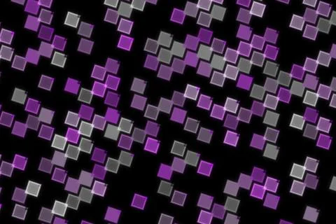 Abstract purple and gray square pattern on black background Stock Illustration