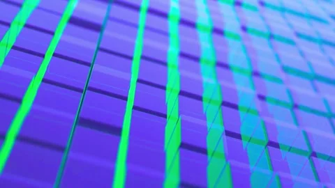 Abstract purple and green cubes moving in a looping 3D animation Stock-Footage 342906452