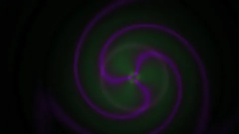 Abstract purple and green rotating spiral vortex background animation loop. Stock Footage 346350439
