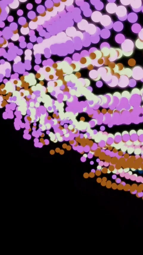 Abstract Purple and Orange Circle Pattern on Black Background Video stock 335022940