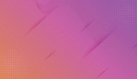 Abstract purple and pink gradient background with wavy lines and halftone dot Stock Illustration