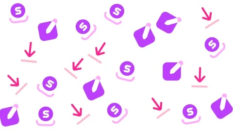 Abstract purple and pink icon pattern with edit and download symbols Stock Footage 344909247