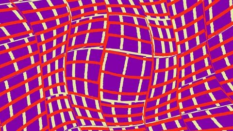 Abstract purple and red grid pattern with a warped effect イラスト素材