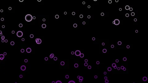 Abstract purple and white bubbles motion on black background, dynamic anima.. Stock Footage 333978059