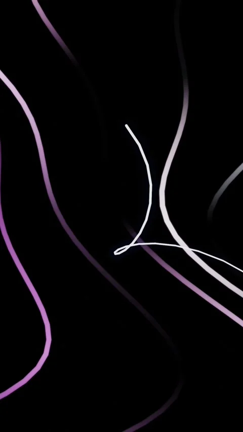 Abstract Purple and White Glowing Wavy Lines on Black Background Stock-Footage 337094587