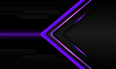 Abstract purple arrow direction on grey metallic technology geometric design Stock Illustration