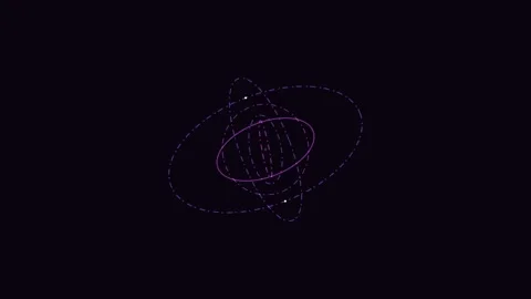 Abstract Purple Atomic Orbital Rings Animation Video stock 341872250