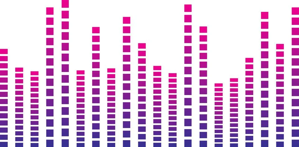 Abstract purple audio equalizer bars Stock Illustration