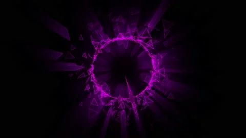 Abstract purple audio ring equalizer on a black background. Stock Footage 171348497