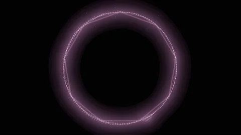 Abstract Purple Audio Spectrum Simulation Ring Equalizer on A Black Background Stockbeeldmateriaal 202718202