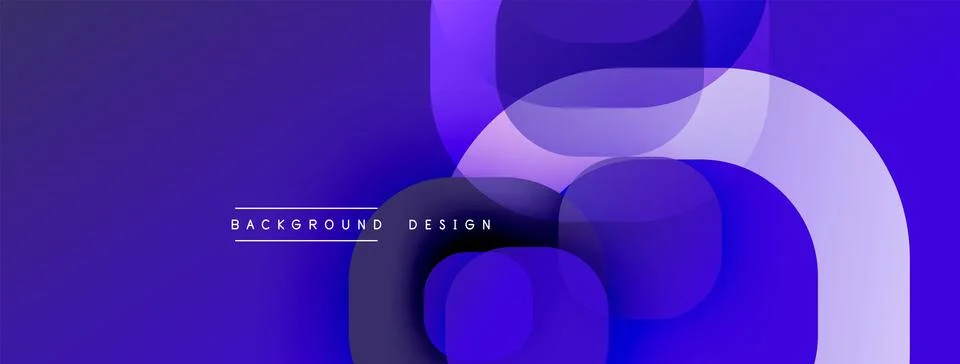Abstract purple backdrop features overlapping shapes, creating dynamic visual Illustrazione stock
