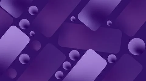 Abstract purple background with 3D geometric shapes, rounded rectangles, an.. Stock Illustration