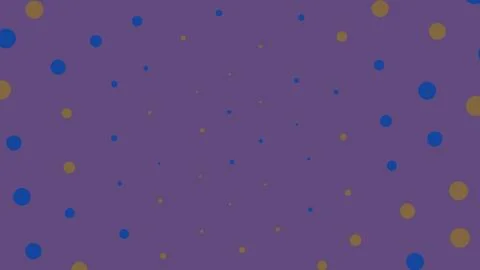 Abstract purple background with blue and gold polka dots Stock Illustration