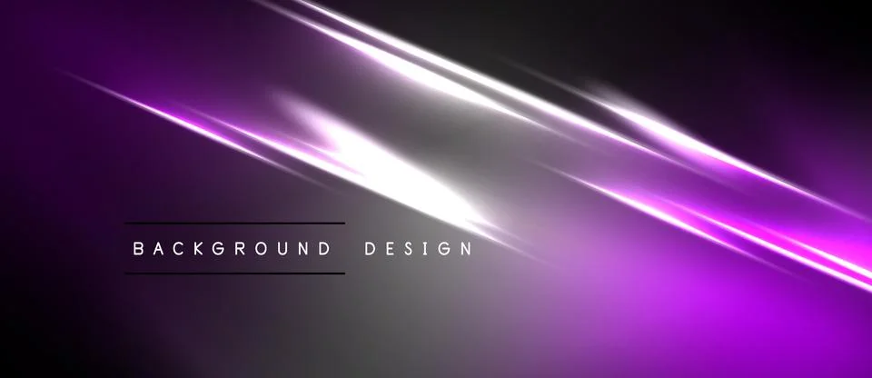Abstract purple background with bright light streaks. Modern design element f Stock Illustration