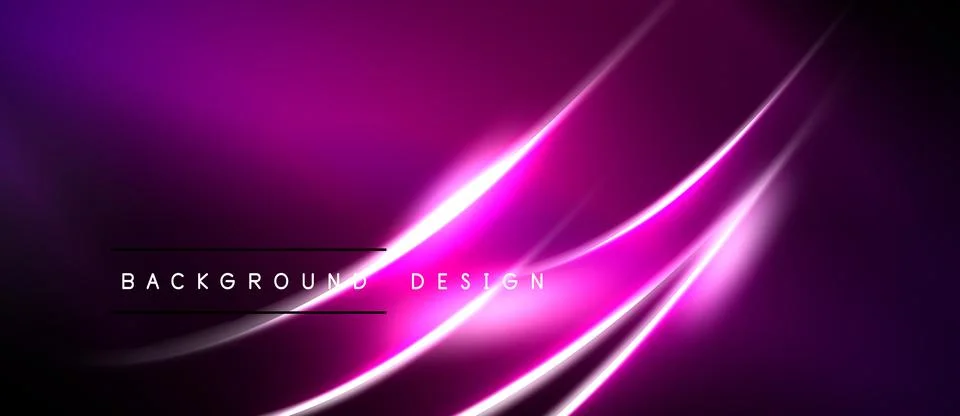 Abstract purple background. Dynamic lines create modern, glowing effect. Text Illustrazione stock