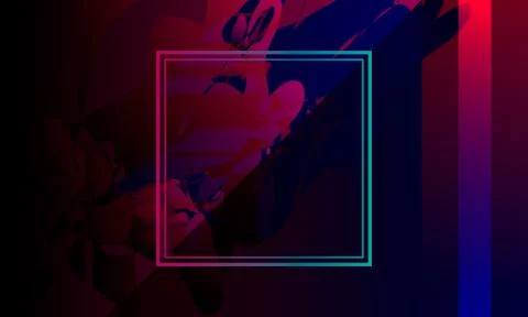 Abstract purple background with empty frame and brush strokes Stock Illustration