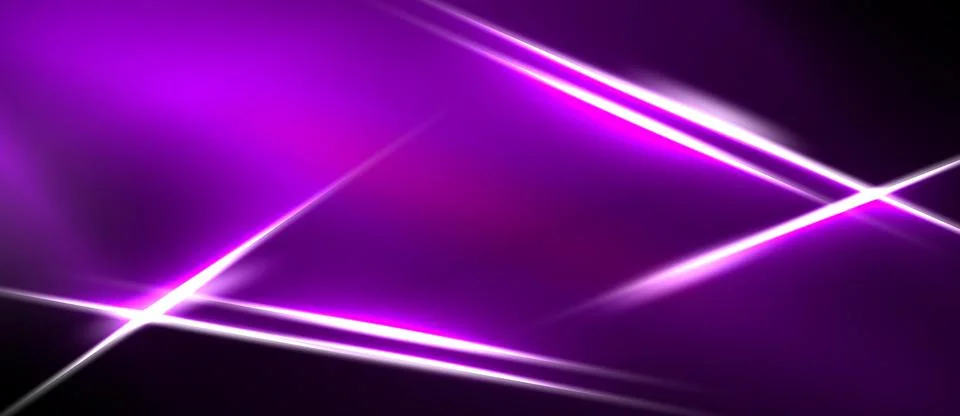 Abstract purple background features bright white lines intersecting, creating Stock Illustration