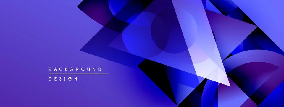 Abstract purple background features overlapping geometric shapes. Gradient Illustrazione stock