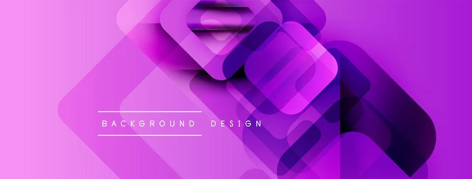 Abstract purple background features overlapping squares, rectangles. Modern 스톡 일러스트