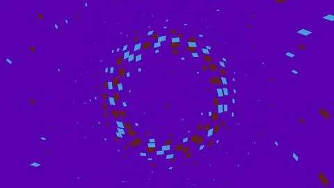 Abstract purple background with floating blue square shapes 스톡 일러스트