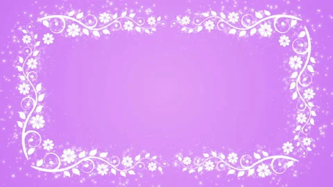 Abstract purple background with flower frame and glowing particles Stock Footage 89707398