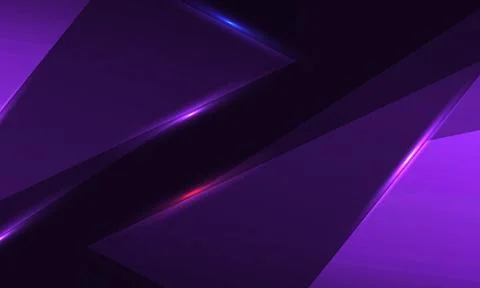 Abstract purple background with geometric dynamic glowing lines. Stock Illustration