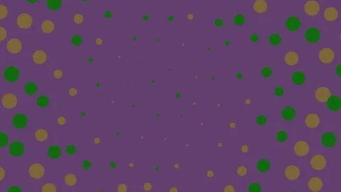Abstract purple background with green and gold polka dots Stock Illustration