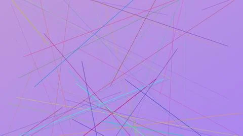 Abstract purple background with intersecting colorful thin lines, minimalis.. Illustration