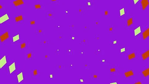 Abstract purple background with orange and light green squares Stock Illustration