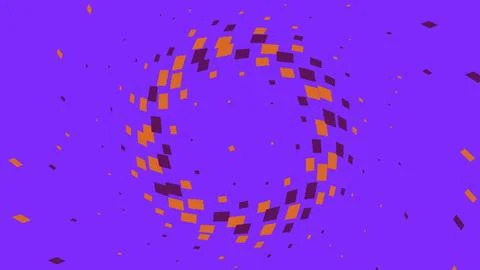 Abstract purple background with orange square pattern design Illustrazione stock