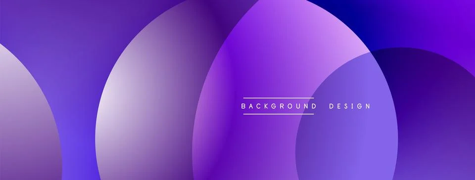 Abstract purple background. Overlapping circles create depth. Gradient shades Stock Illustration