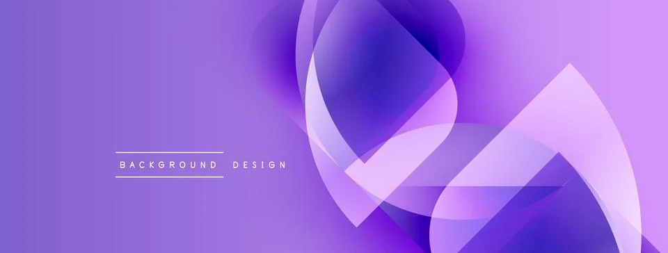 Abstract purple background. Overlapping layers create dynamic flowing shapes, Stock Illustration