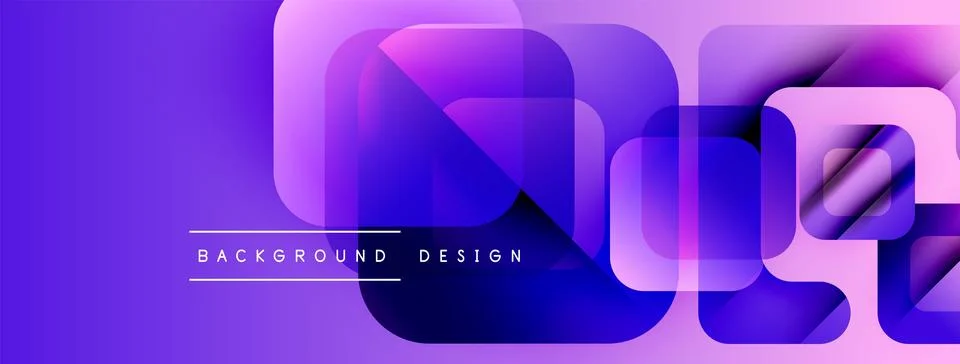 Abstract purple background. Overlapping rounded squares create modern design. Stock Illustration