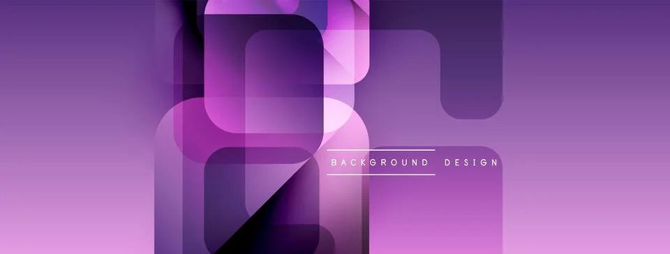 Abstract purple background. Overlapping rounded rectangles create dynamic Stock Illustration
