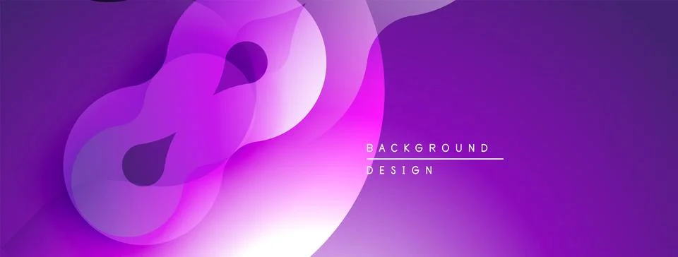 Abstract purple background. Overlapping shapes create dynamic flow, smooth Illustrazione stock