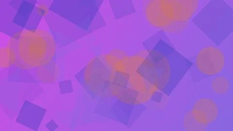 Abstract Purple Background with Overlapping Squares and Orange Circles for .. Stock Illustration