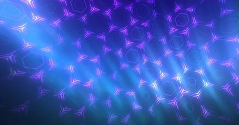 Abstract purple background pattern of hexagons glowing futuristic digital e.. Stock Photos