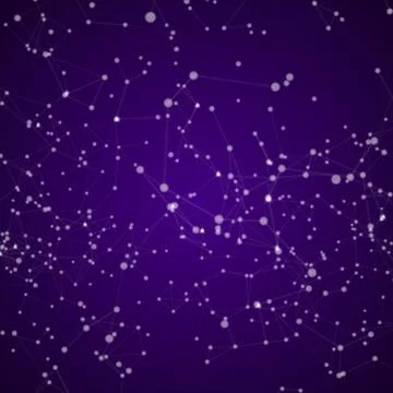 Abstract purple, background with plexus, dots and lines Stock Illustration